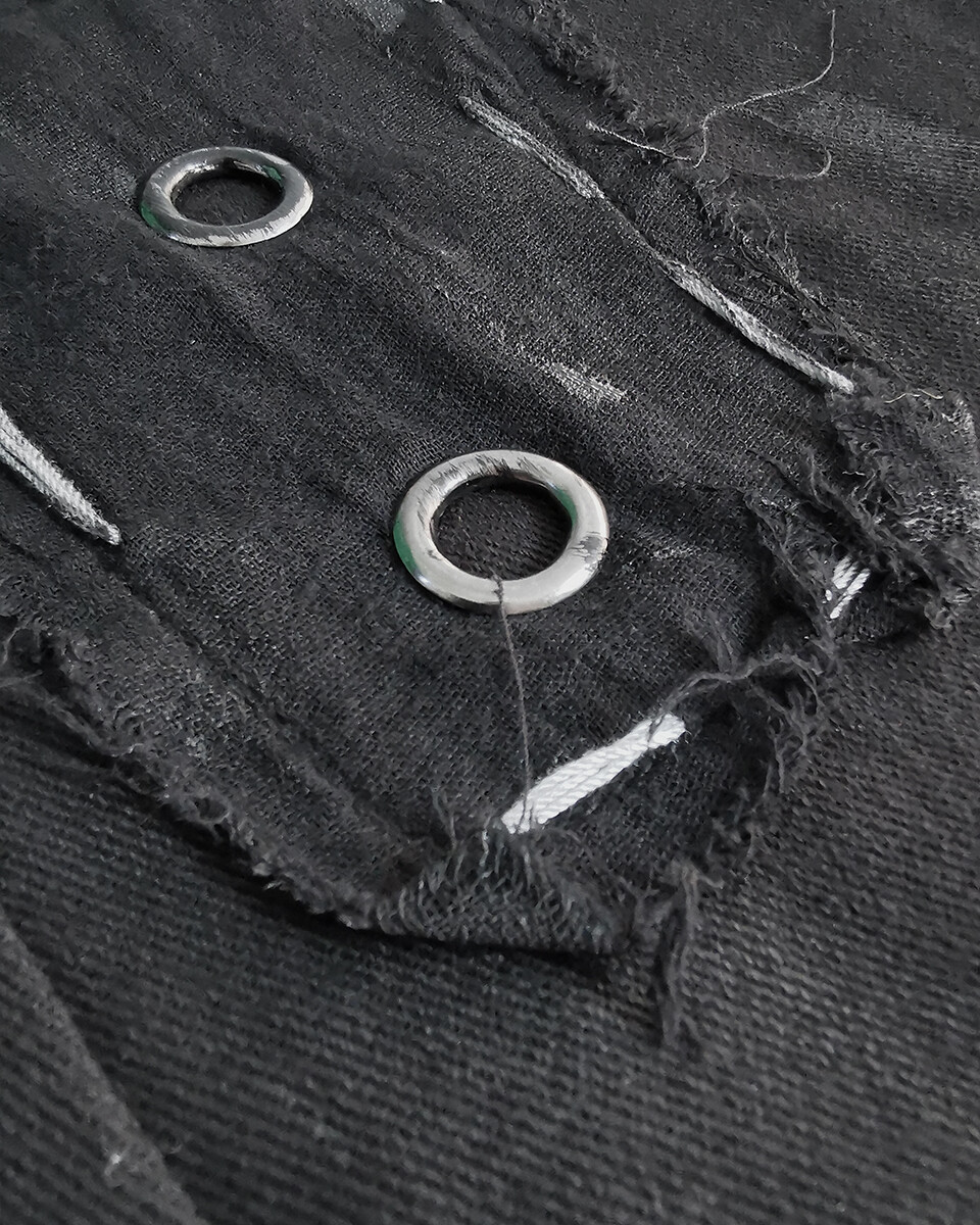 Devil Fashion Mens Dieselpunk Gothic Pants Jeans Black Custom Punk - Foto 4