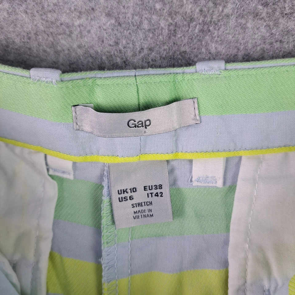 GAP Womens Shorts Size US 6 Green Yellow Grey Casual button Zip Pocket 2185 - Image 2 of 4