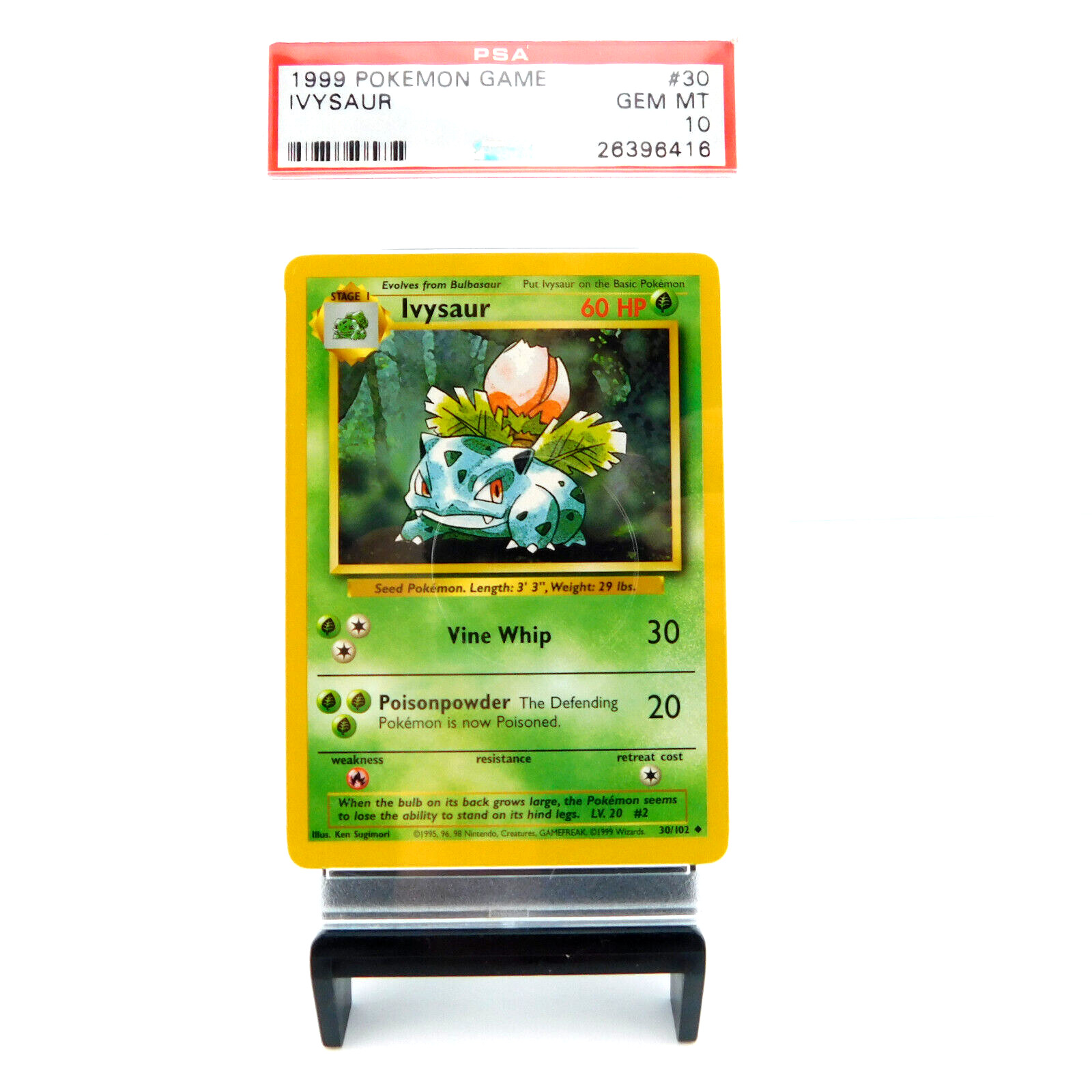 IVYSAUR PSA 10 1999 Pokemon Game Card #30 Gem Mint