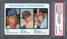 1973 Topps 615 Mike Schmidt, John Hilton, & Ron Cey PSA 6 05186494
