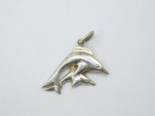925 Sterling Silver Mom and Baby Dolphin Pendant for Necklace