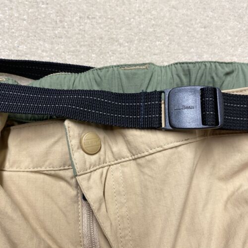 L.L. Bean Walking Trousers 2XL Men's 36x32 Sandy Brown Belted Hiking Vintage - Picture 2 of 10