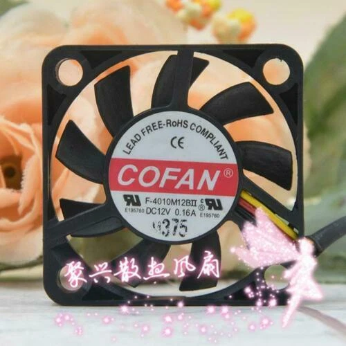 1 Stück COFAN F-4010M12BII Lüfter 12V 0,16A 4CM 3-Draht Hohes Luftvolumen Neu - Bild 3 von 4
