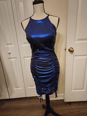 BCX Teen Party Dress, Metallic Navy Blue Dress Ruched Sides For A Flattering... | eBay BCX Teen Party Dress, Metallic Navy Blue Dress Ruched Sides For A Flattering... | eBay