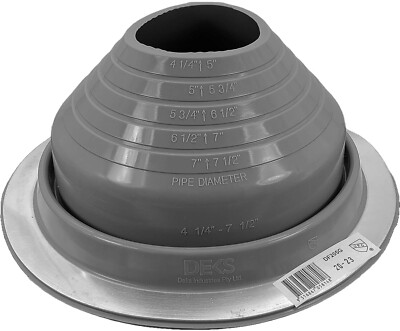 #5 (4-1/4 to 7-1/2'') DF205G DEKTITE PIPE FLASHING BOOT: Round Gray EPDM (Jack)