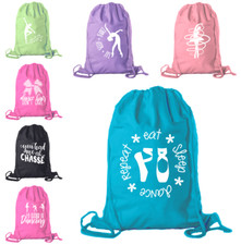 Dance Bags, Ballet Backpacks for girls, Cotton Drawstring Cinch Backpacks