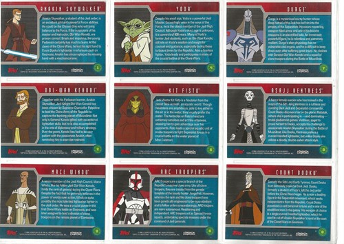 STAR WARS CLONE WARS ANIMATED CARDS 1 TO 90 BASE / BASIC CARDS BY TOPPS - Picture 2 of 109