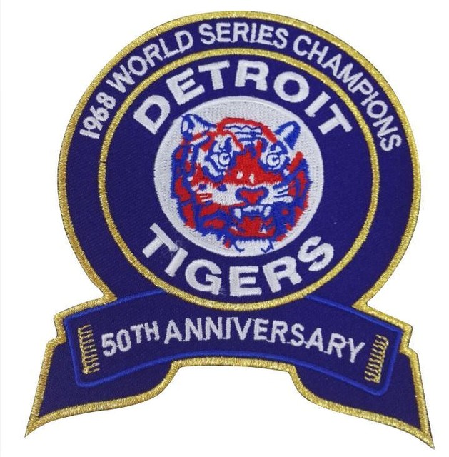 DETROIT TIGERS PATCH 50TH ANNIVERSARY TEAM STYLE JERSEY WORLD SERIES AL