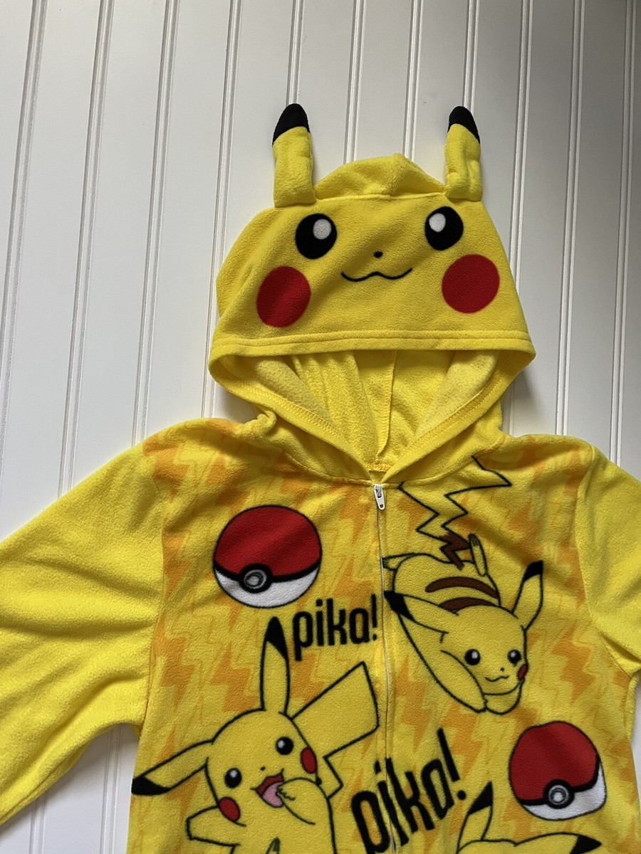 Pokemon Pikachu Hoodie Union Suit One Piece Pajamas Costume Boys