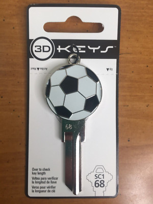 3D Soccer Ball Universal Key Blank by Hillman -- House Office -- Cast Ball Head
