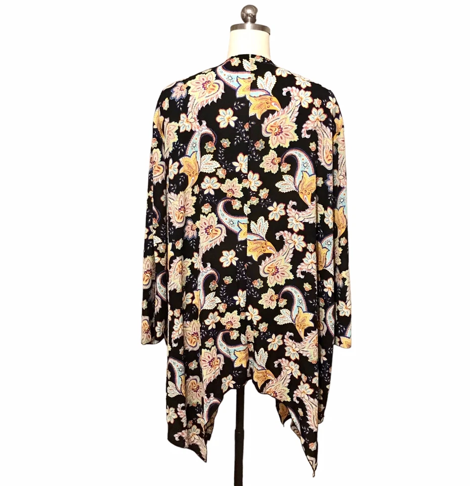 Cárdigan abierto marca Slinky Topper cachemir ligero boho para mujer talla grande 3X Foto 3 de 4