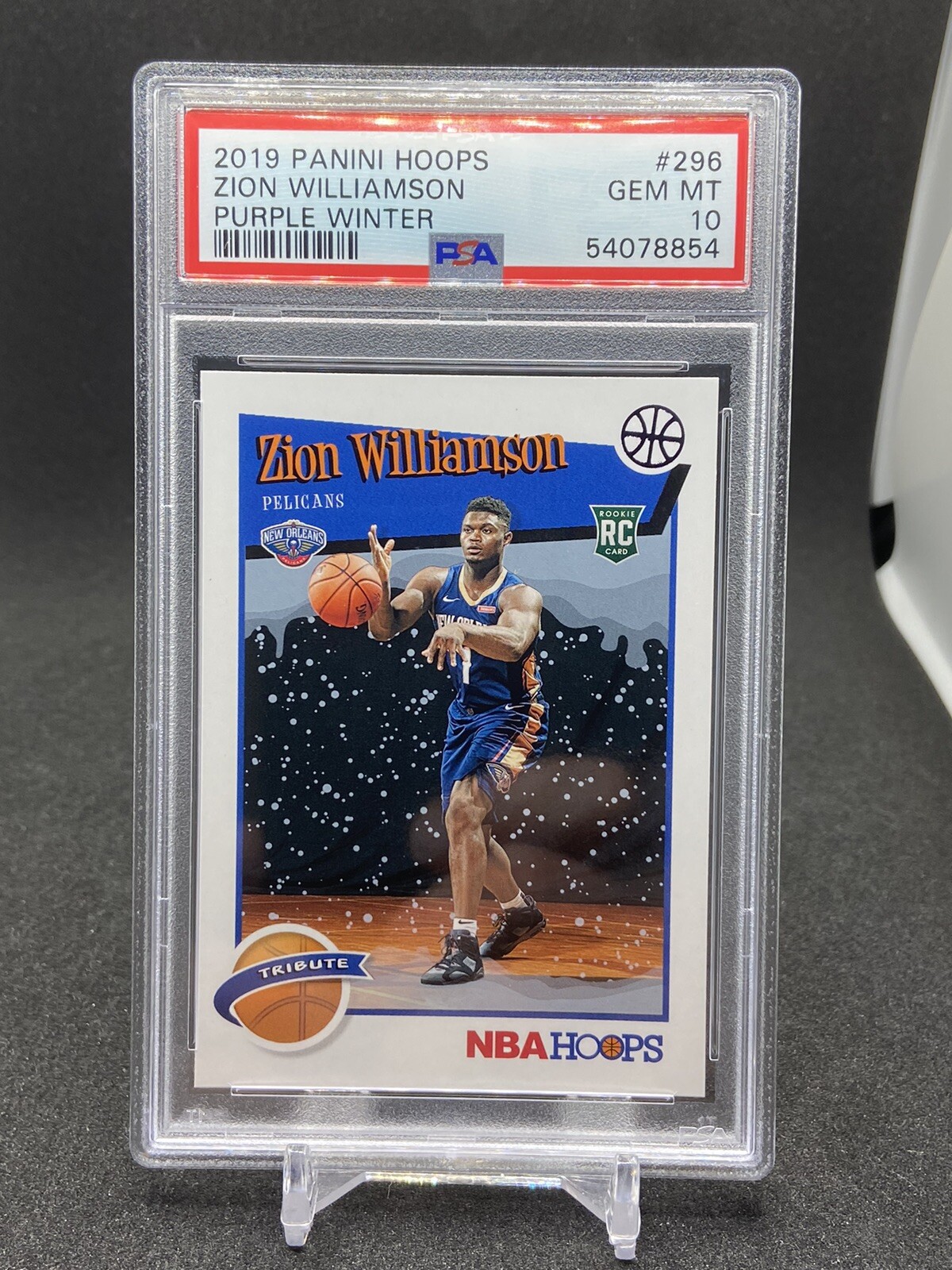 2019 Panini Hoops Zion Williamson #296 PSA 10 GEM MT Purple Winter