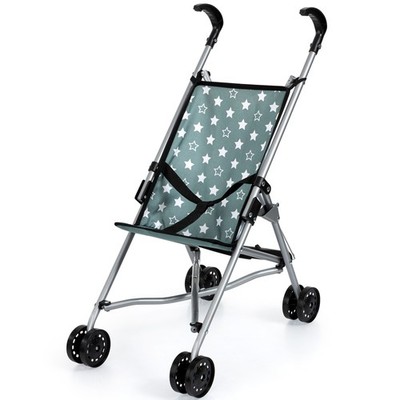 Buggy Doll Umbrella Stroller, Green & White Stars
