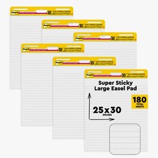 Post-it Super Sticky Easel Pad, 25 x 30 Inches, 30 Sheets/Pad, 6 Pads 561WL VAD