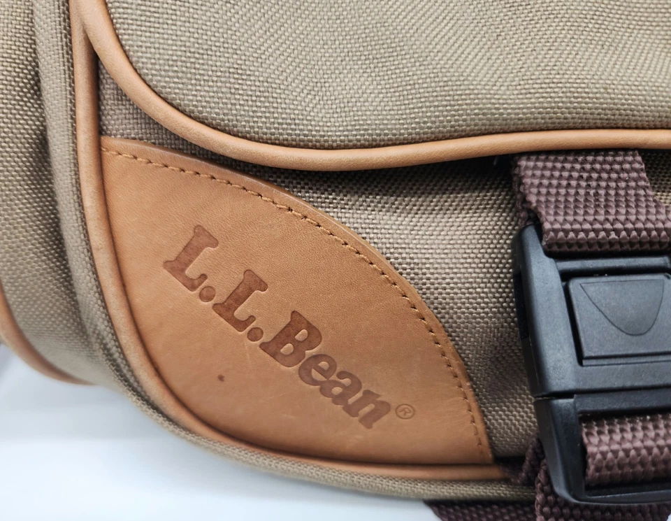 De colección LL Bean Sportsman Maletín Cartera Marrón Bolso Mensajero Correa para el Hombro Foto 3 de 4
