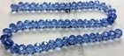 16" of 53 Czech Sapphire Blue Fire Polish Faceted Rondelles Glass Bead 10x7mm