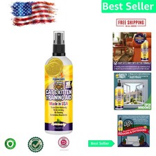 Eco-Friendly Cat Deterrent Spray, 8 Fl Oz - Safe for Kids Pets, 3-in-1 Formula