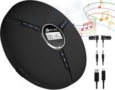 KLIM Discman Portable CD Player with Headphones, Built-in Battery - New Black