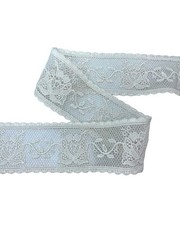 Passamaneria Tramezzo Panna Chiaro Merletto Macramè Ricamo Fiore Pizzo Alto 6 Cm