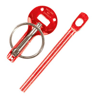 Sparco Quick Release Motorsport/Car Bonnet Pins (Pair) - Red Anodised Alloy