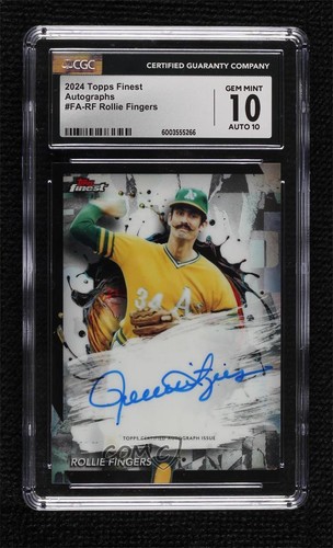 2024 Topps Finest Rollie Fingers #FA-RF Auto HOF e8i - Foto 1 di 3