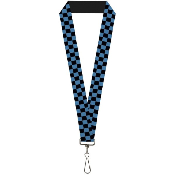 "Buckle-Down Lanyard-1.0\"-Checker Black/Turquoise 22\" X 1\" Multicolor (Us Import)"-image