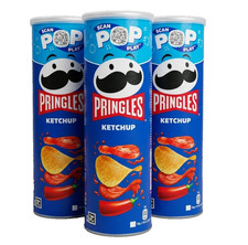 PRINGLES KETCHUP 3 confezioni Tubo Patatine Piccante Snack Aperitivo 175 gr tubo