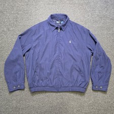 Polo Ralph Lauren Harrington Jacket Navy Blue Mens Large Full Zip Windbreaker