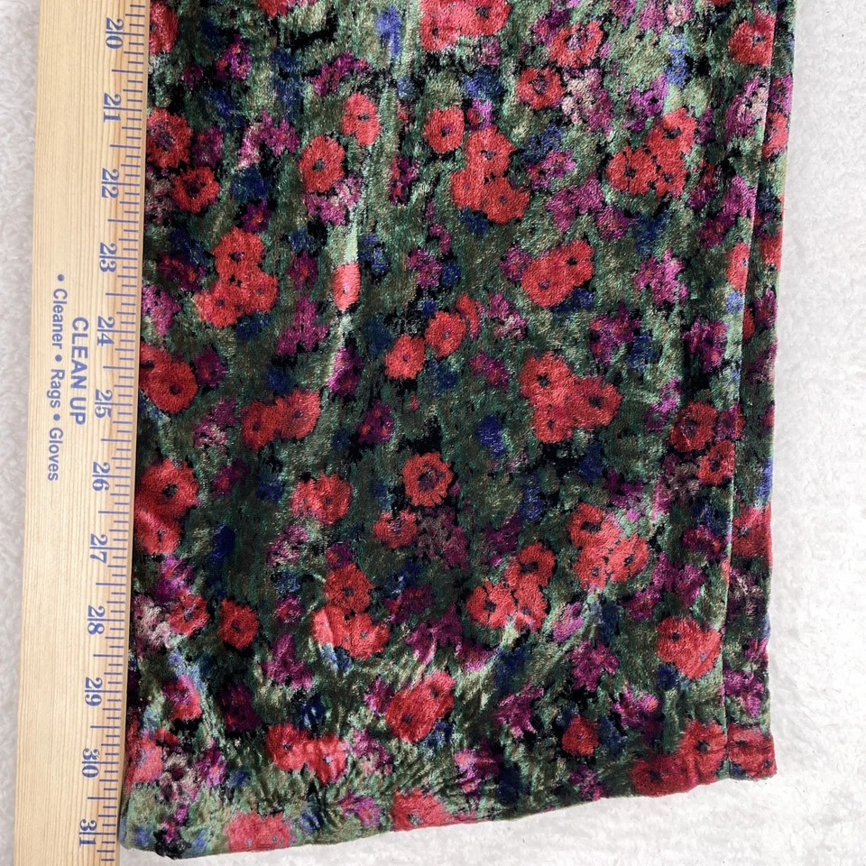 Pantalones Zara Mujer M Estampado Floral Pierna Acampanada Bolsillos Pantalones Terciopelo Boho Foto 4 de 4