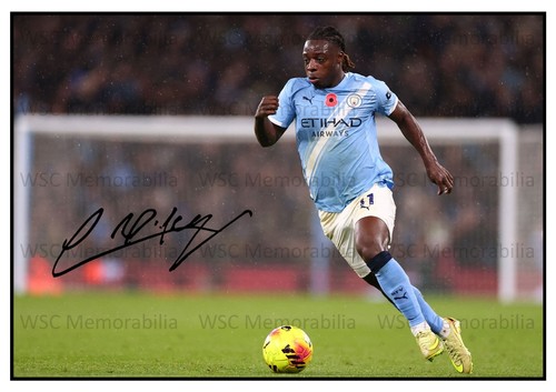 11380. Jeremy Doku Signed Pictures (A4 Prints) Manchester City Belgium etc.
