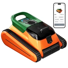 Seauto Automatic Cordless Robotic Pool Cleaner 180W Wall Climb Sonar Navigation