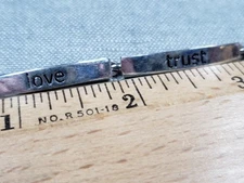 Vintage Bracelet Love Trust Faith Charity Christian Religious A95