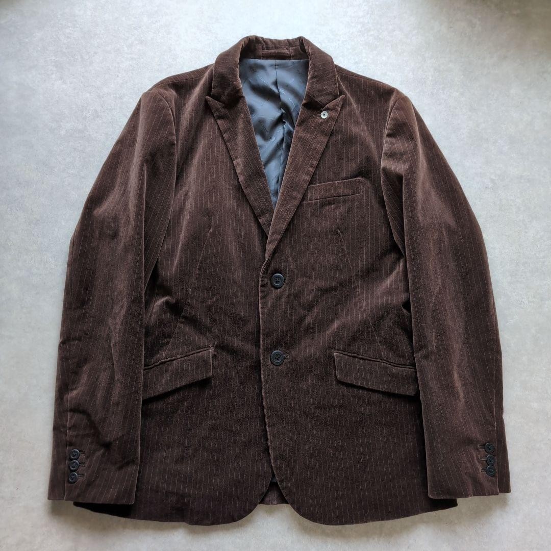 Burberry Blue Label Men's Velvet Tailored Jacket, Shadow Pattern, Brown, Size M thumbnail 2