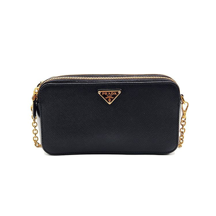 Prada Saffiano Double Zip Chain Crossbody Bag 1BP024 Prada Saffiano Double Zip Chain Crossbody Bag 1BP024
