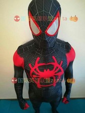 Miles Morales Spiderman Cosplay Costume Spider-man Jumpsuit Adult Kids Halloween