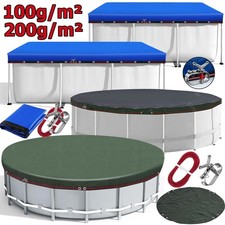 Poolabdeckung Rund | Sommer Poolplane UV-Resistente Abdeckplane 100g/m² 200g/m²