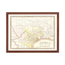 Old Map of Texas 1842 - Vintage Texas Art