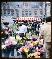 Bruges Belgium Market - Stereo realist Slide 1988 European Vacation #2333