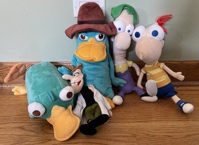 Lot Of 5 Phineas and Ferb Plushies Dr. Doofenshmirtz  Stuffed Bean Bag Dolls