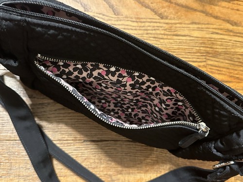 Vera Bradley Black Iconic On the Go Crossbody Shoulder Bag - Picture 4 of 6