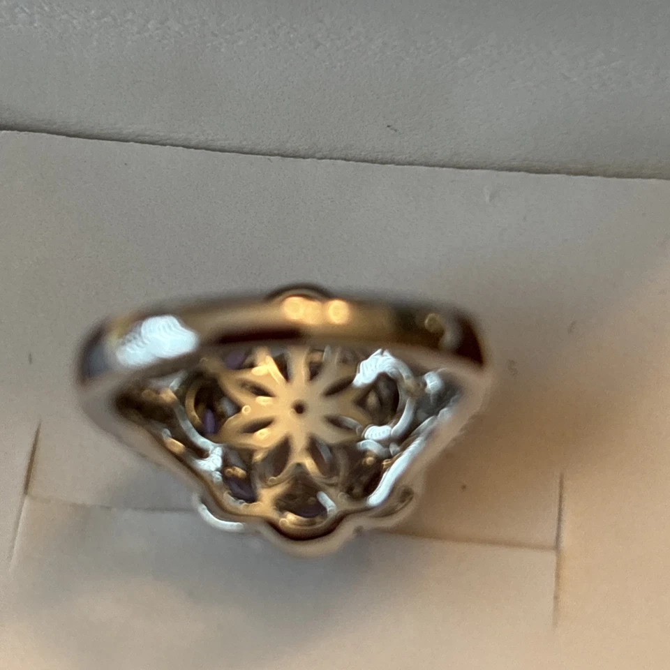 Affinity Diamond Sterling 1/3 Ct Tw & 3.50 Ct Tw Amethyst Ring. Size 6. 925 ZMR - Image 4 of 4