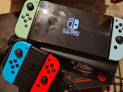 Nintendo Switch OLED Model Handheld Console 64GB with Extra Joy-Con Controllers