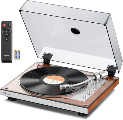 Fully Automatic Belt-Drive Turntable, Wireless Vinyl Record Player with Automati
