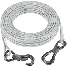40FT Reflective Tie Out Cable for Dogs Up to 250 Pounds, Steel Wire Lead Leas...