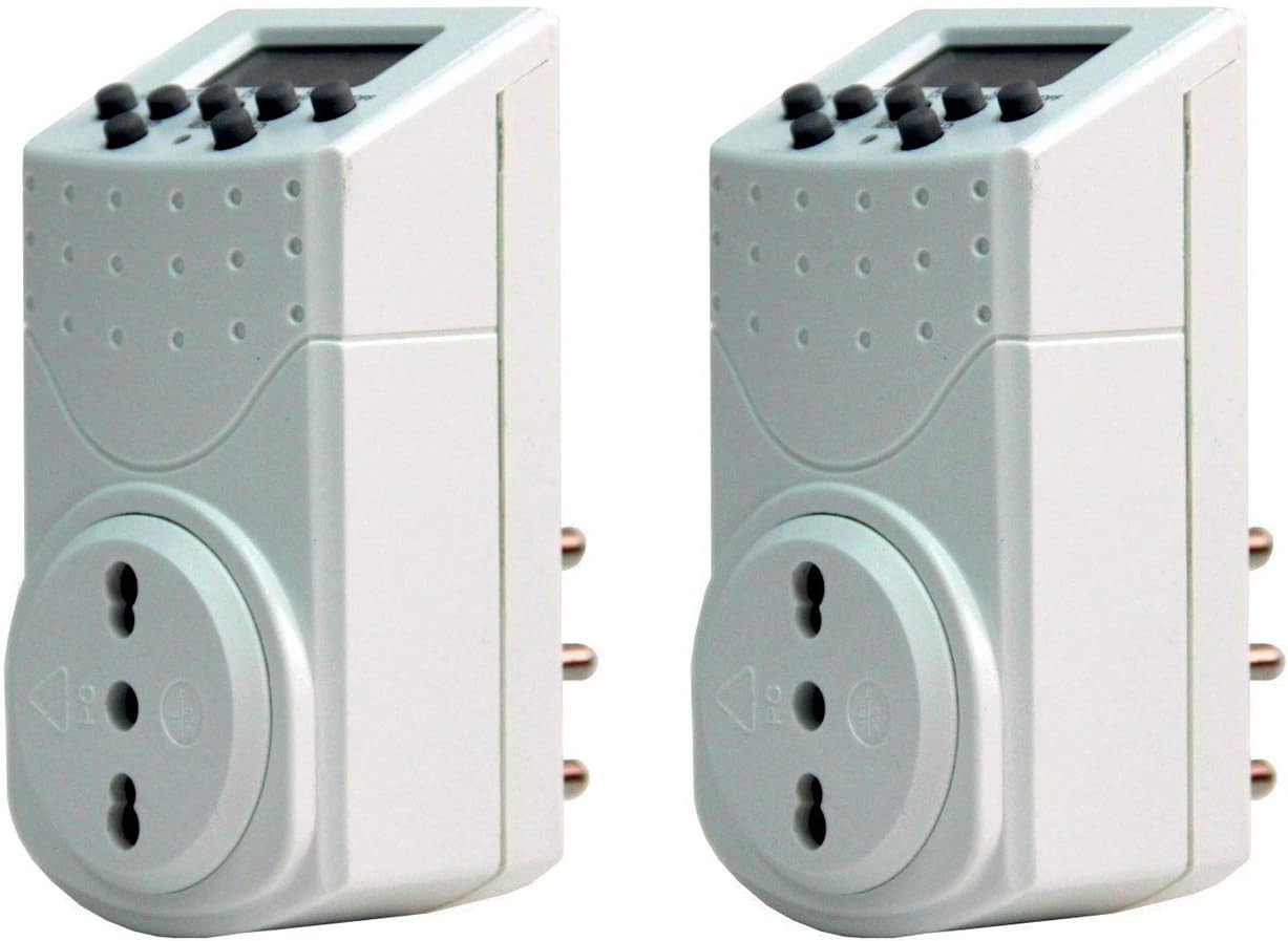 92357 Programmatore Timer Digitale, Confezione Da 2 Pezzi, Programmi Settimanali - 1