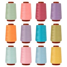 12PCS Sewing Thread Kit 30wt Spools,12 Colors,Assorted Colors Each 800 MIX