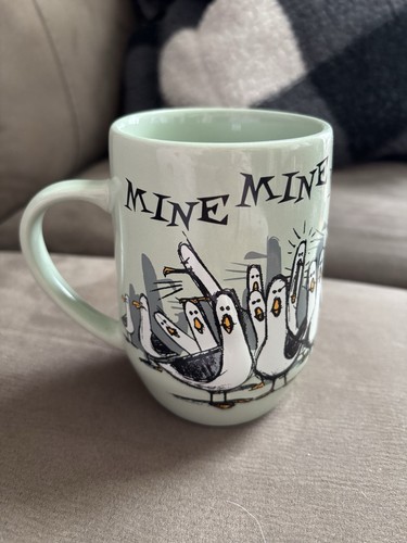 Finding Nemo Mine Mine Mine Seagulls Disney Parks Coffee Mug Cup Green Near Mint
