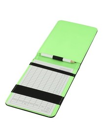 Elegantes schwarz gr��nes Leder f��r Golf f��r Scorekartenbuch mit Bleistiftaufb