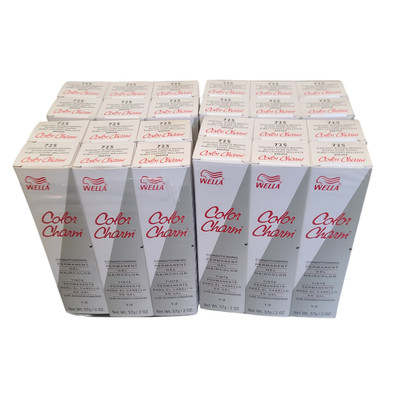 24 Pack Wella Color Charm Permanent Gel Hair Color 725 Sunlight Blonde Brown 2oz