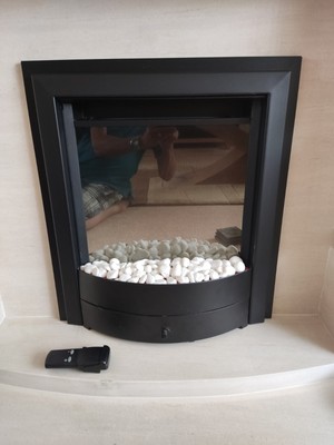 Dimplex XB1 Edelstahleinsatz Optiflame elektrisches Feuer mit Flammeneffekt 2kW
